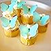 Sugar Robot Inc. Edible Butterflies Small Premium Crafted Made in the USA Cake and Cupcake Toppers, Decoration (Teal)