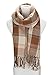 HIMONE Women's Fashion Large Lattice Long Shawl Big Grid Winter Warm Scarf Beige