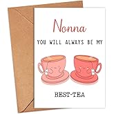 GavinsDesigns Nonna You Will Always Be My Best-Tea - Funny Pun Card - Best Tea Card - Mother's Day Card - Nonna Bestie Card - Tea Loving Nonna Card - Gift For Her - Nonna Card - Birthday Card Funny