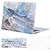 MOSISO Plastic Pattern Hard Case & Keyboard Cover & Screen Protector Only Compatible MacBook Air 13 Inch, Mix Ombre Blue