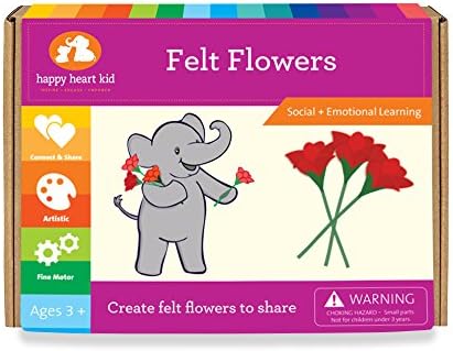 Felt Flower Activity Kit - Craft Kit for Kids Ages 3-6 years - gift for Preschool Girls and Boys