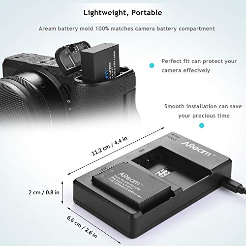 Aream Battery Lp E17 2 Pack Upgraded Canon Lp E17 Battery Rapid Usb Dual Charger For