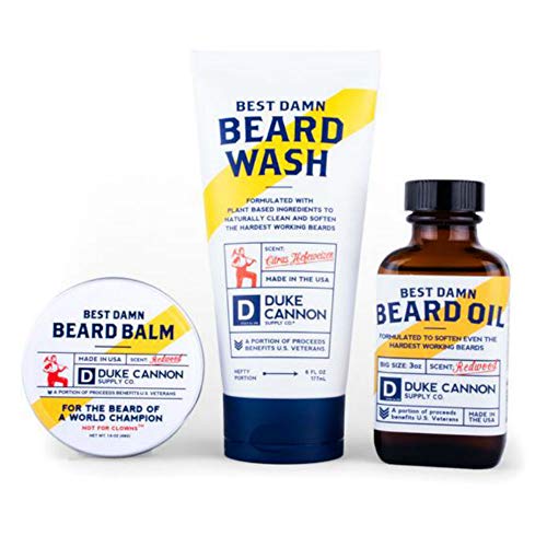 Duke Cannon Supply Co. Best Damn Beard Collection Gift Bundle Set (3