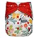 EcoAble Baby Charcoal Bamboo All-In-One AIO Cloth Diaper w/ Pocket, Size 10-35Lb (Christmas, Limited Edition)