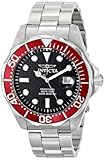 Invicta Men's 12565X Pro Diver Black Carbon Fiber Dial Stainless Steel Watch
