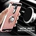 LG G7 Case with HD Screen Protector,Anoke Cellphone 360 Degree Rotating Ring Holder Kickstand Scratch Resistant Drop Protective Cover for LG G7 2018 ZS Rose Gold