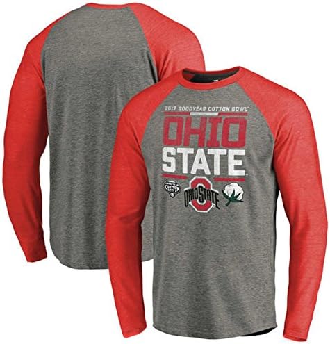 Fanatics Branded Ohio State Buckeyes 2017 Cotton Bowl Bound Drive Long Sleeve Raglan T-Shirt – Heathered Gray (XX-Large)
