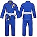 Hawk Brazilian Jiu Jitsu Suit BJJ Gi Kimonos BJJ Uniform Preshrunk Pearl Weave Fabric, with Free White Belt A4 Blue