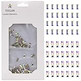 Tisslan 100pcs 3D Crystal Ab Thin Rectangle Glass