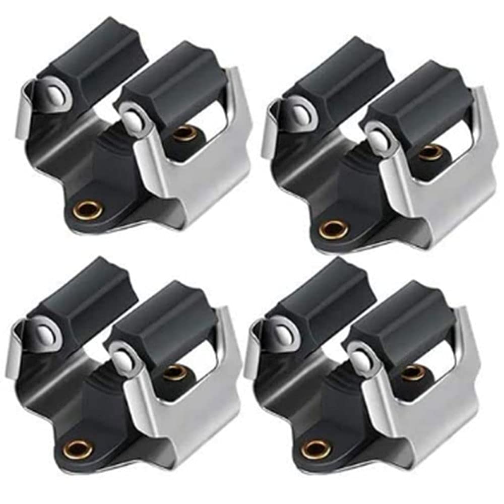 LAIXIABAO 4 Pcs Mop Broom Holder Tool Heavy Duty Mop Wall Mounted Clips Hangers for Closet Kitchen Garden Garage Bathroom