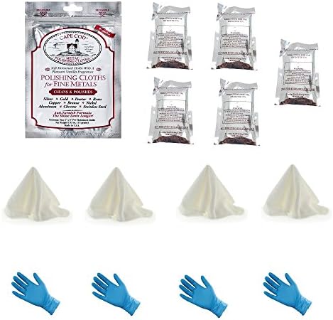 Cape Cod Polishing &amp; Buffing Cloth Mega Economy Bundle - 12 Polishing Cloths - 4 Buffing Cloths - 4 Pair Gloves