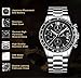 Mens Chronograph Stainless Steel Watches Men Waterproof Date Calendar Luxury Casual Analogue Wrist Watch