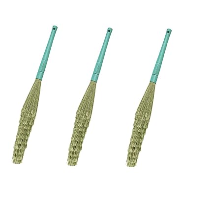 Spotzero Plastic Zero Dust Broom- Set of 3 (Aqual Green)