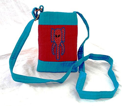 literacy india indha 6.0" inch handmade sling mobile pouch/case embroidery for women
