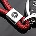 For Mercedes-Benz Logo Emblem Key Chain Key Ring Metal Alloy BV Style Leather Gift Decoration Accessories AMG (Red)