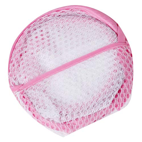 Portable, Durable Handles, Laundry Basket Pop Up Mesh Bin Tidy Storage Foldable Cloth Washing Bags Hamper 2Pcs (Pink)