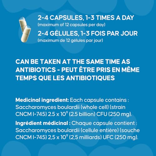 Florastor - Saccharomyces Boulardii CNCM I-745 - Daily All in One Probiotic - Gut Health & Digestive Support - Supports Immune System - The 1 Probiotic in class Worldwide - For Adults & Family 50 caps