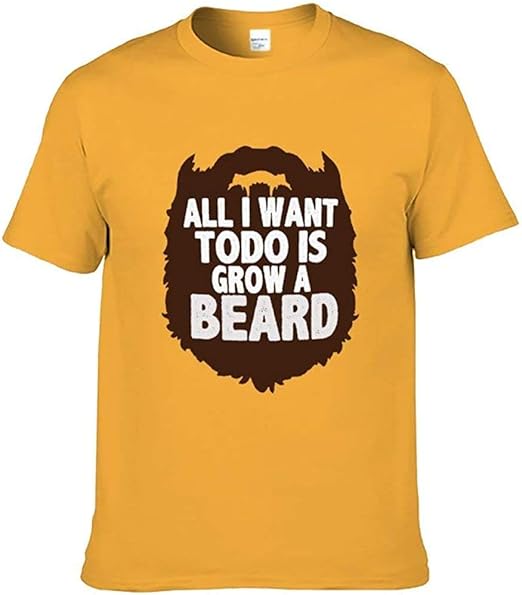 Amazon Co Jp やりたいことはあごひげを育てるだけ 面白い言葉 Tシャツ 半袖 インナー メンズ 丸首 レディース 無地 キッズ 黄 綿 服 ファッション小物
