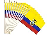 Ckexin 25Pack Small Ecuador Flag Handheld Mini