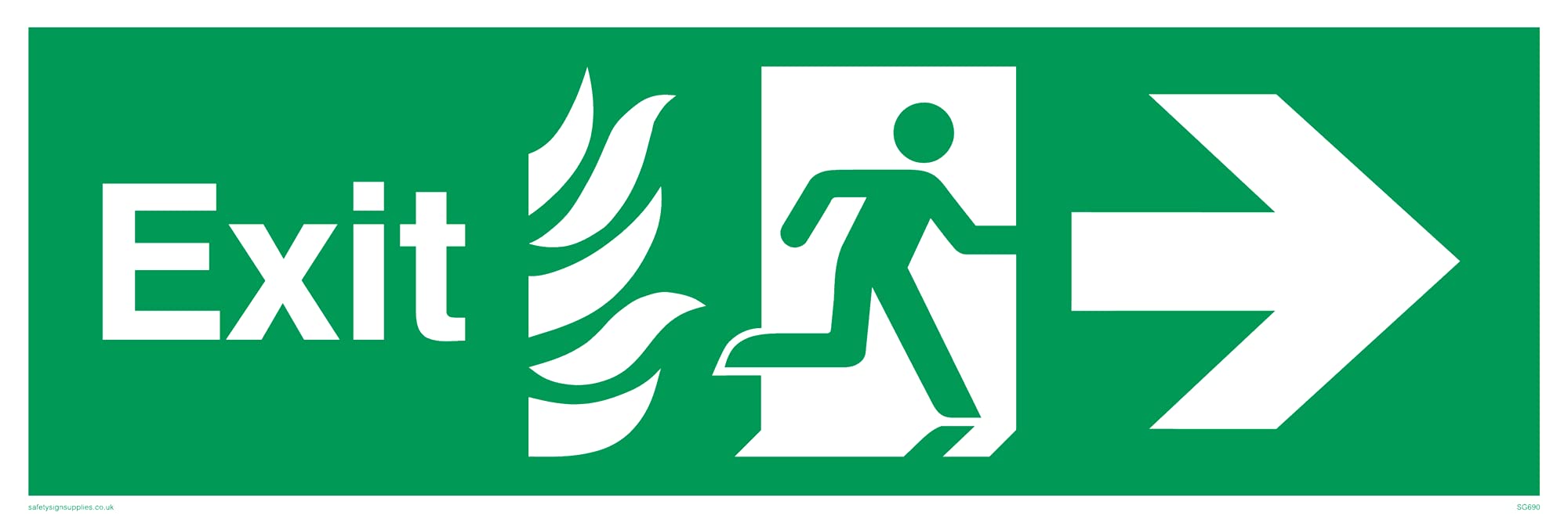 Pack of five - ExitArrow Right Sign - 300x100mm - L31