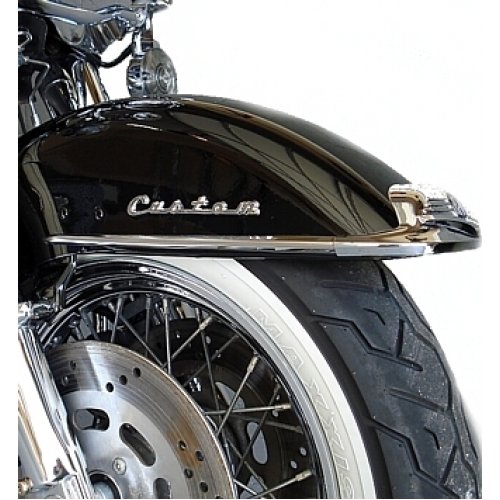 Motorcycle Fender/Saddlebag Emblems "Custom" Emblem Pair Vehicles Parts