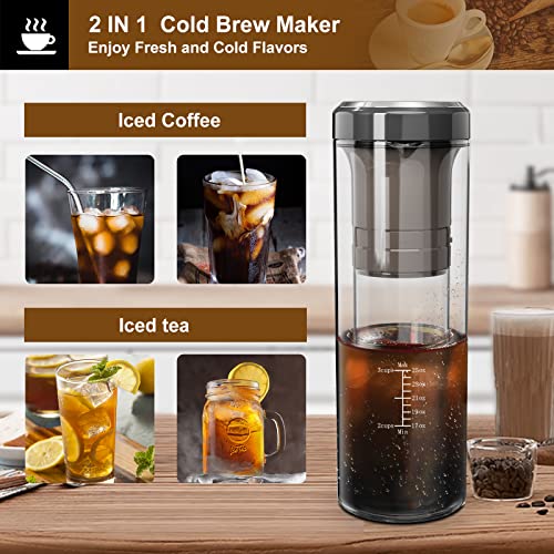 Electric Cold Brew Coffee Maker, 2 In 1 Iced Coffee & Tea Maker, Cold