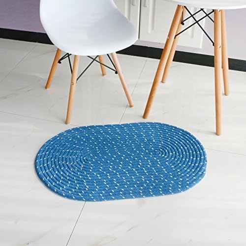 Chenille weave round carpet Living room Bedroom [study] Hanging basket computer chair mat Bedroom-E 60x90cm(24x35inch)