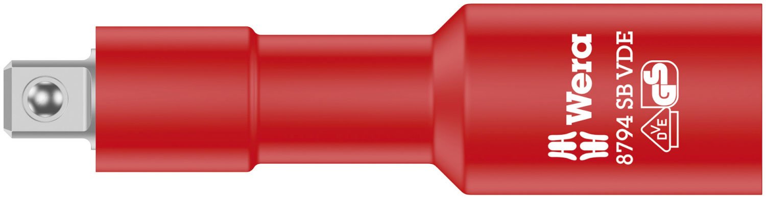 Wera 05004964001 8794 SB Zyklop Vde Short Extension Drive, Red/Yellow, 3/8 x 91 mm