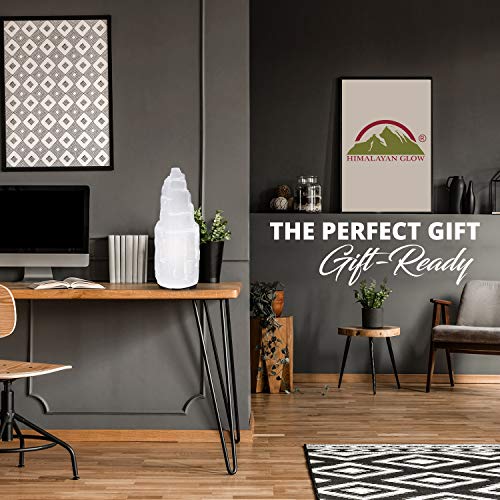 Himalayan Glow Selenite Crystal Lamp 20 cm Long, Hand Curved Natural White Crystal |Electric Cord with Dimmer Switch For… - Image 6