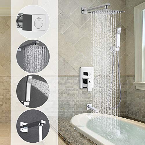 HIMK Shower System, Shower Faucet Set with Tub Spout and 10" Rain