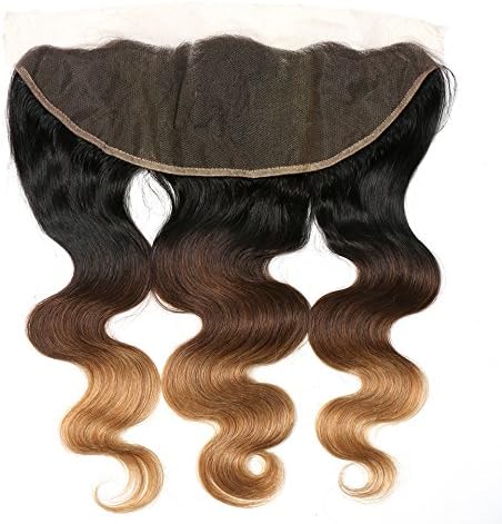 Brazilian Human Hair Body Wave 134 Free Part Ear to Ear Lace Front Closure With Baby Hair Ombre Color 1B 4 27-10 inch