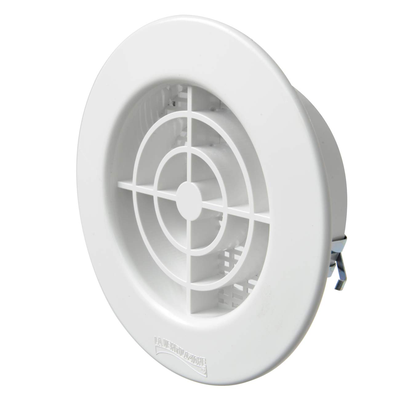 La Ventilazione TF8RB Round Plastic Insect Mesh Ventilation Grill, White, Diameter 105 mm