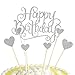 PALASASA Happy Birthday Cake Toppers Silver letters happy birthday and love star,Party decor Decorations,Set of 7