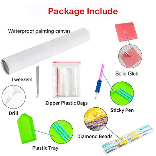 Guvana 5D Diamond Painting Number Kits for Adults Kids Paint by Numbers Diamonds DIY Rainbow Flower Full Drill Diamond Art Painting for Home Wall Decor by Diamond Painting Dots Pictures 11.8\