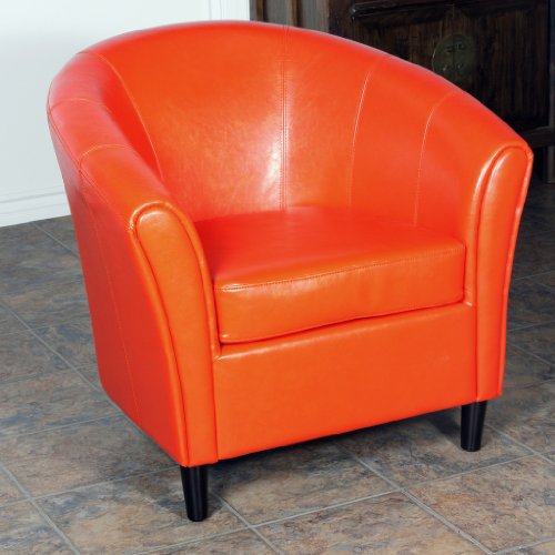 Best Selling Napoli Orange Leather Club Chair