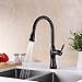 GICASA Solid Brass High Arch Oil Rubbed Bronze Single Handle Kitchen Faucets, Commercial Style Pull Down Kitchen Sink Faucet with Pause Control Handheld Pull Out Spout Sprayer