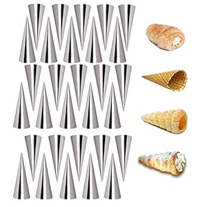 Crème Hoorn Mould, roestvrij staal Non-stick kegelvormige gebak Croissant kegel schimmel, Oven-gebakken Roll Hoorn…