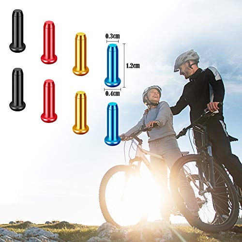 TADAE 80 Pcs Alloy Road Mountain Bicycle Bike Brake Cable Cap End Tips Crimp Silver, 4 Colors
