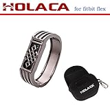 Holaca Fitbit Flex Replacement Band, Metal Smart Watch Bands Replacement Bracelet Bangle With Carrying Bag for Fitbit Flex (Black)