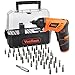 VonHaus Cordless Electric Screwdriver 4.0V MAX with Rechargeable LED Light, 3-Position Handle, MAX Torque 5 N.m and 50 Screwdriver Bits Accessory Set in Case