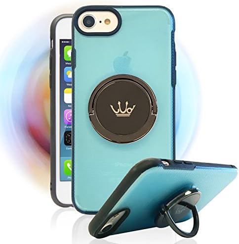 Doonpa Multifunction Spinner Cellphone Case for Apple iPhone 8,iPhone 7,6S,6 with Metal Ring Holder Stand (Blue)
