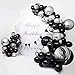 Captank Balloon Garland Arch Kit Black and Silver Balloons Black Agate Marble Balloons Decorations for Parties Wedding Baby Shower Graduation | Includes Glue Dots Balloons Strip Curling Ribbon
