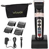 WOWAX Hair Clipper, Professional Cordless Rechargeable Men Hair Trimmer, LCD Display, 4 Guide Comb