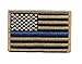 Desert/Coyote US Flag Thin Blue Line Patch for Police and Law Enforcement with Hook/Loop Backing