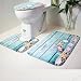 3PC Bath Mat Rug Set Bathroom Non-Slip Floor Mat Ocean Style Pedestal Rug + Lid Toilet Cover + Bath Mat Makaor (75cmx44cm/44cmx39cm/40cmx38cm, Pattern A)