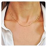Fremttly Handmade 14K Gold Fill Double Wrap Lace Chain Choker Necklace Dainty Chain or Short Layering Necklace-CK3-1