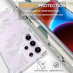 ENDIY Samsung Galaxy S23 Ultra Case Flower Floral