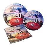 Super Bowl 51 Football Party Supply Pack! Bundle Includes Paper Plates & Napkins for 8 Guests