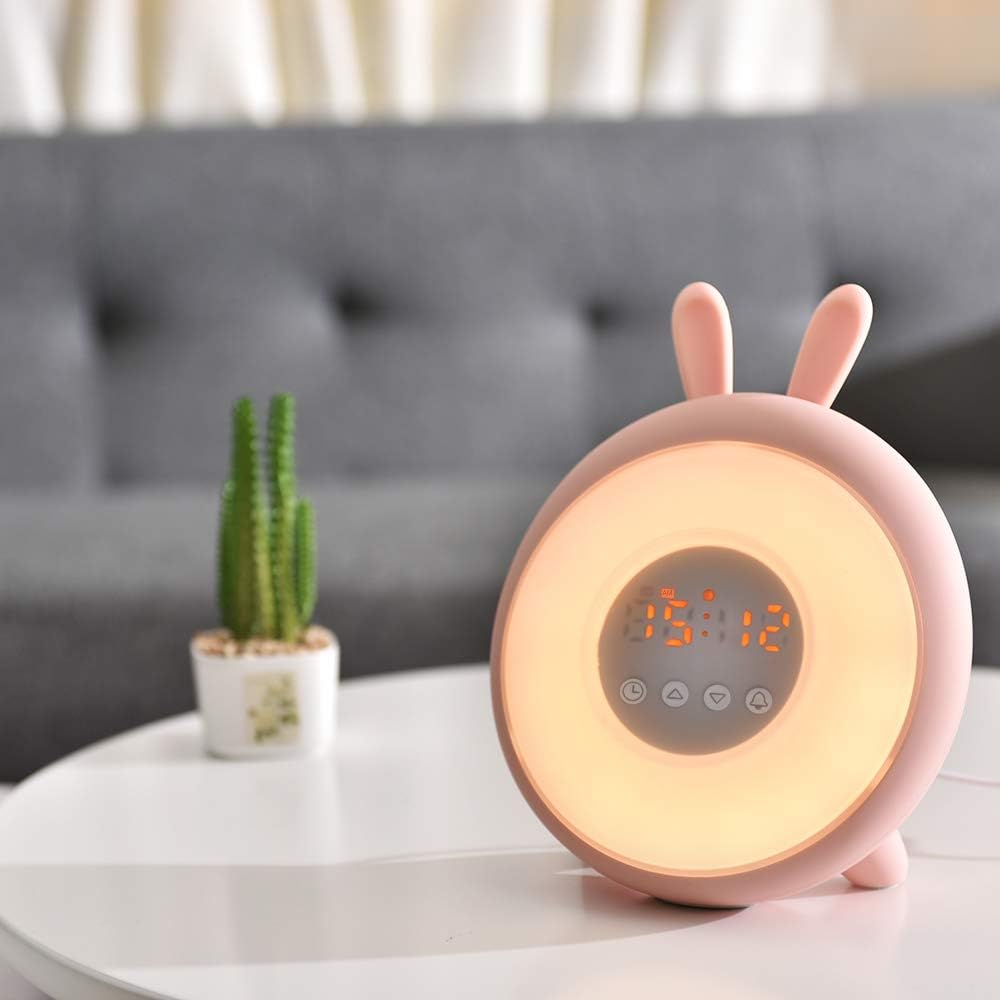 Alarm Clock Wakeup Light Sunrise/Sunset, Bedside lamp Eye Protection