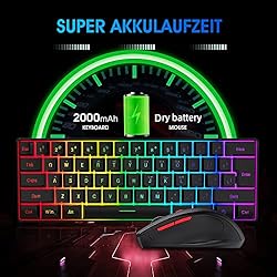 Snpurdiri 60% Wireless Gaming Keyboard and Mouse